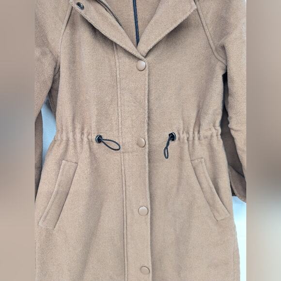 RTR Jason Wu Collective Drawstring Wool Coat xs (0-2) Peacoat slits Brown Tan - Picture 5 of 9